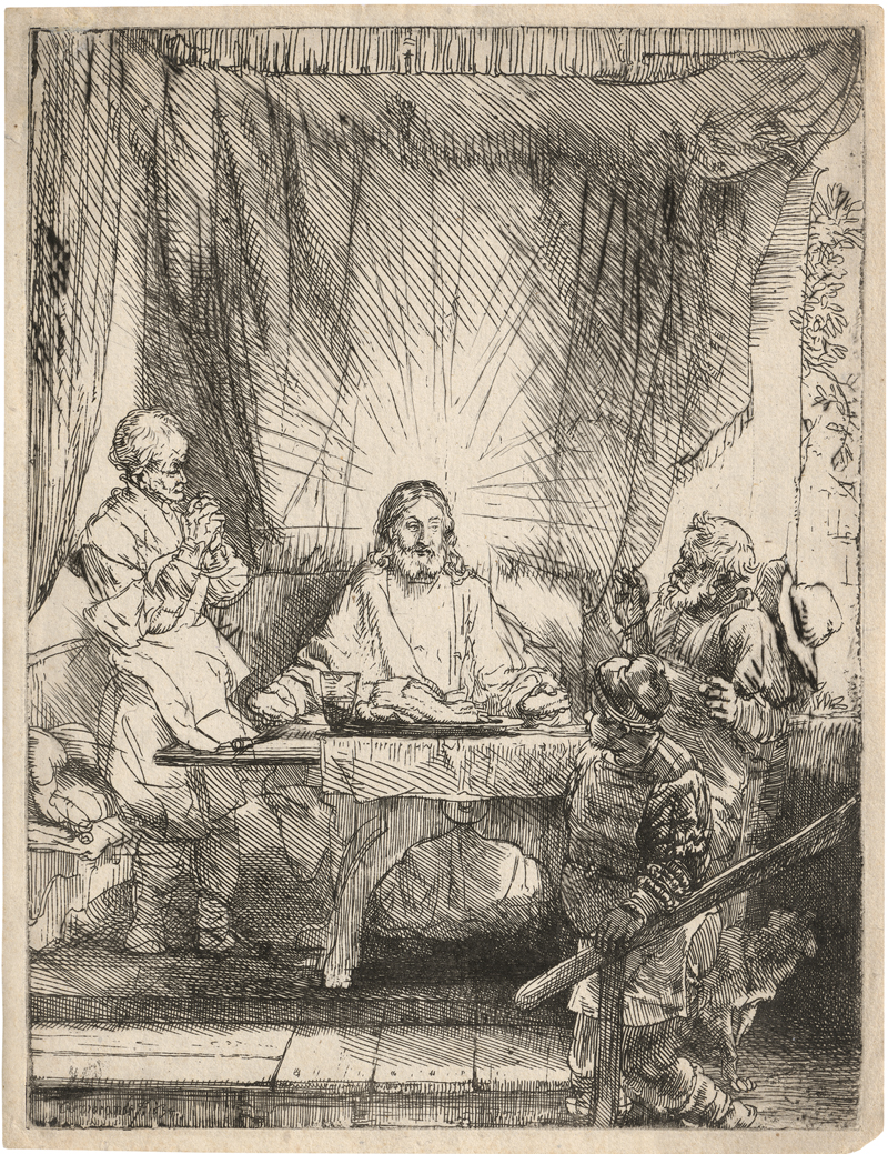Lot 5199, Auction 127, Rembrandt Harmensz. van Rijn, Christus in Emmaus (Große Platte).