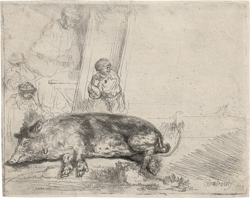 Lot 5203, Auction 127, Rembrandt Harmensz. van Rijn, Das schlafende Schwein