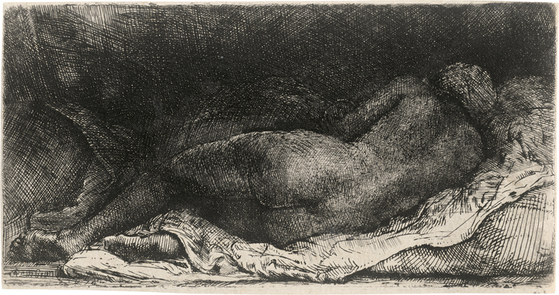 Lot 5205, Auction 127, Rembrandt Harmensz. van Rijn, Liegende nackte Frau