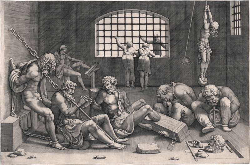 Lot 5227, Auction  127, Scultori, Giovanni Battista, Der Kerker mit den Gefangenen