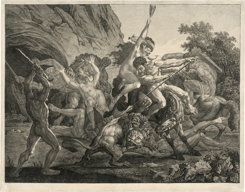 Lot 5281, Auction 127, Kolbe, Carl Wilhelm, Die Löwenjagd