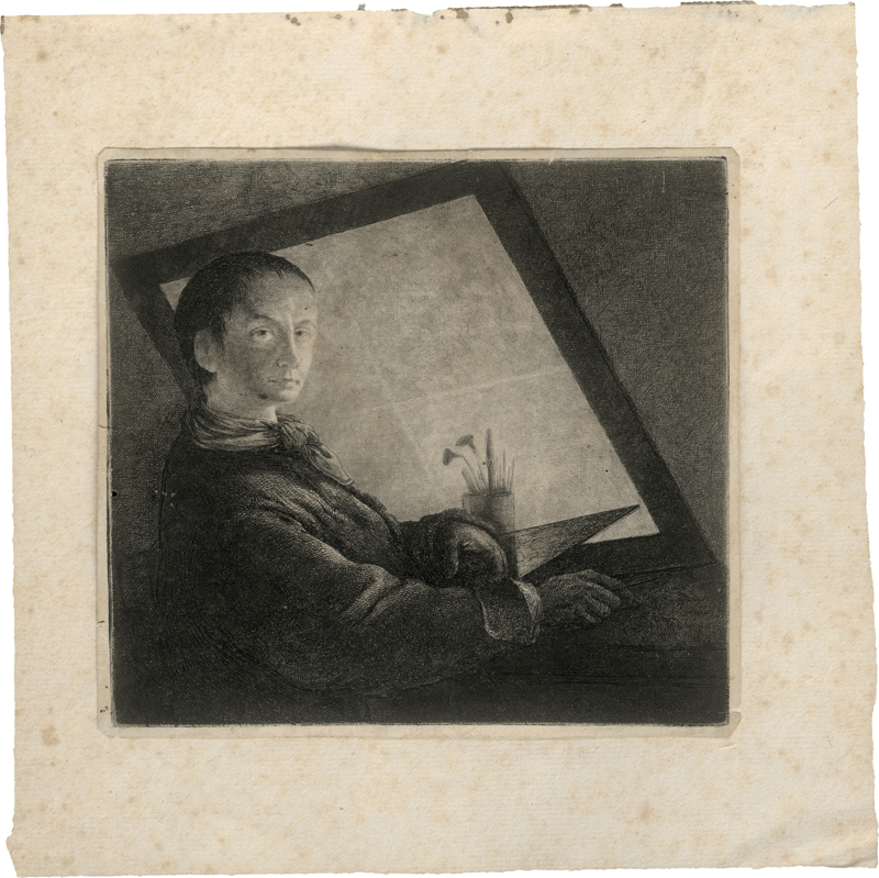 Lot 5287, Auction 127, Norblin de la Gourdaine, Jean-Pierre, Selbstbildnis am Radiertisch