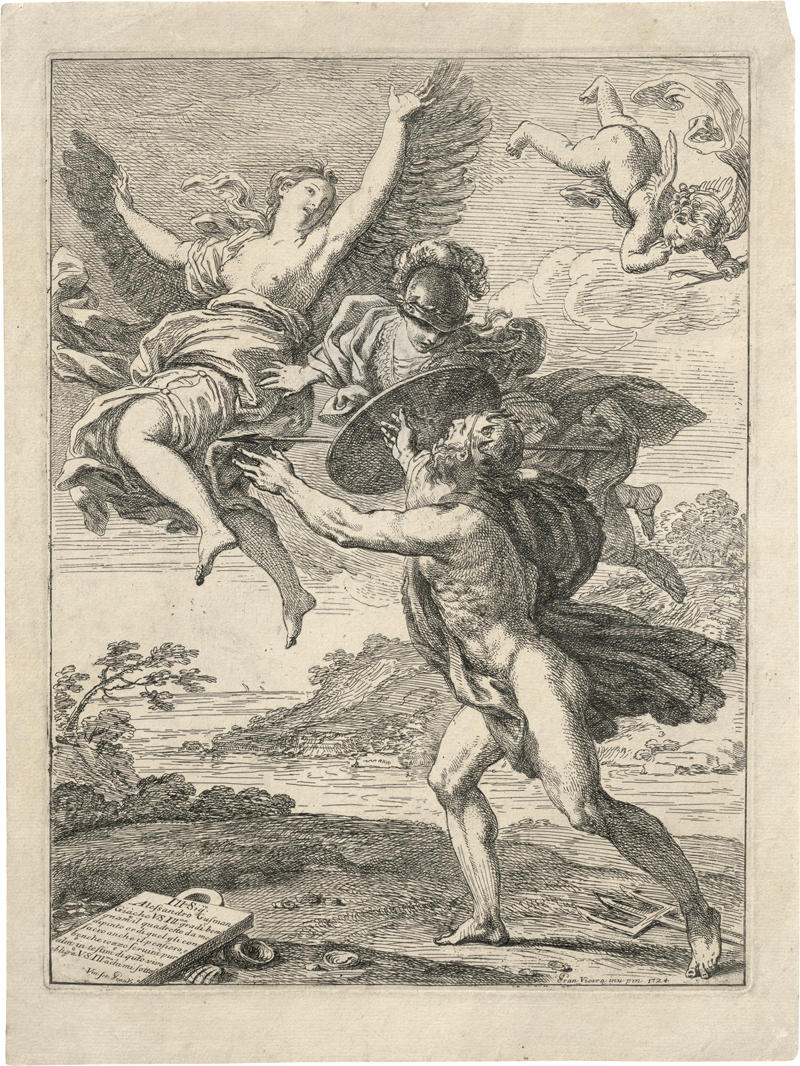 Lot 5317, Auction 127, Vieira de Matos, Francisco, Minerva schützt Koronis vor dem liebesentbrannten Neptun