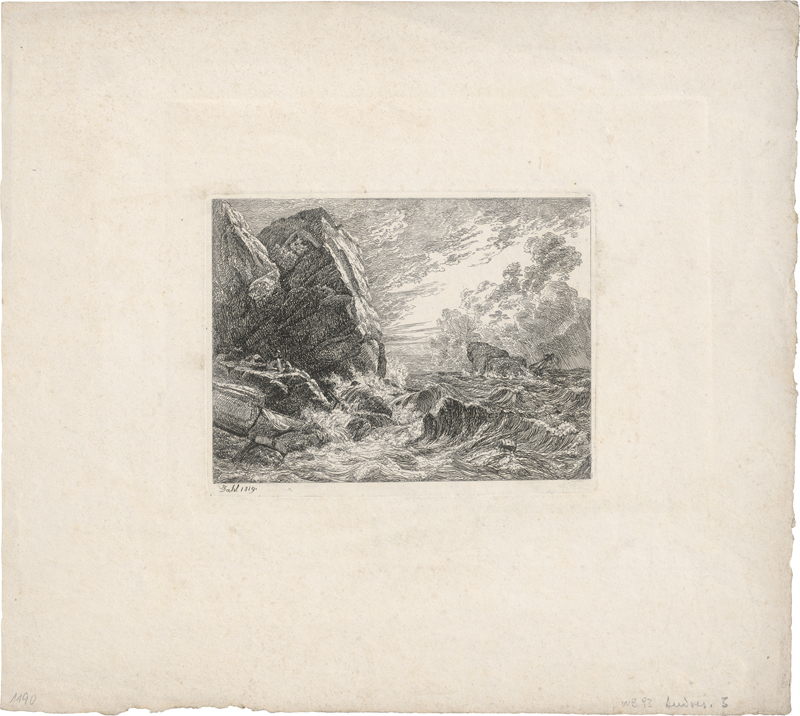 Lot 5335, Auction  127, Dahl, Johan Christian Clausen, Norwegische Seeküste während eines Sturmes