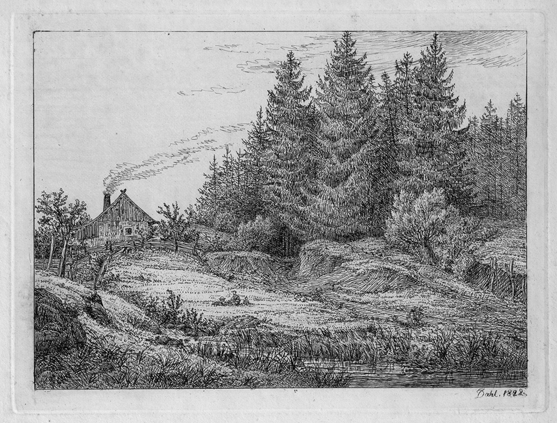 Lot 5336, Auction  127, Dahl, Johan Christian Clausen, Die Bauernhütte am Tannenwald