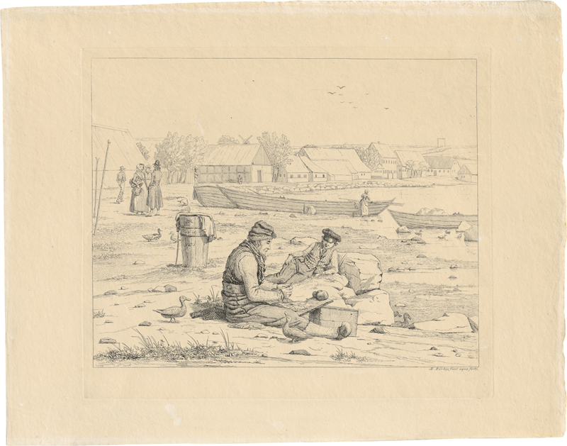 Lot 5376, Auction  127, Rørbye, Martinus Christian Wedseltoft, Fischer am Strand von Thisted