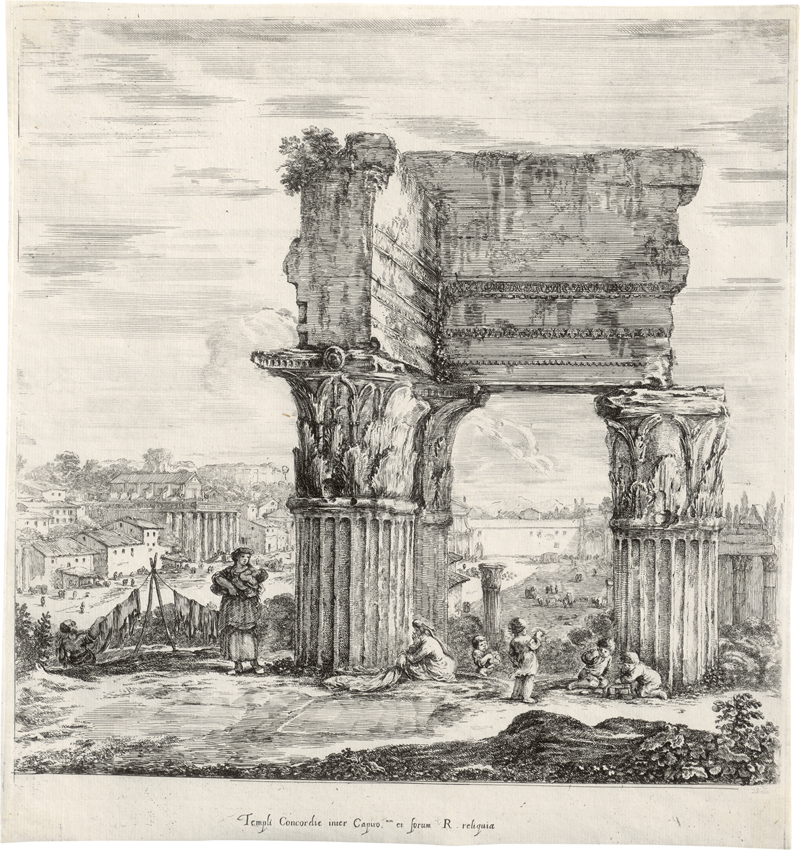 Lot 5442, Auction  127, Bella, Stefano della, Die Ruine des Concordia Tempels auf dem Forum Romanum