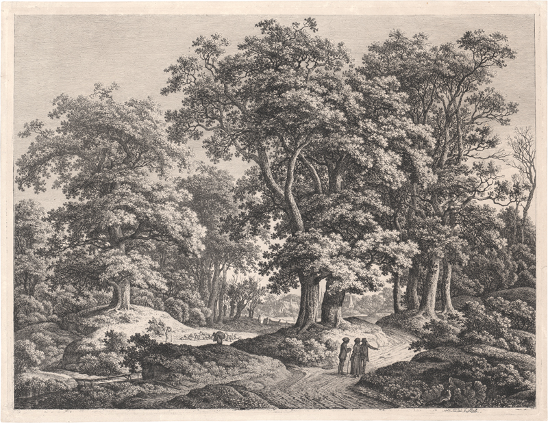 Lot 5562, Auction  127, Kolbe, Carl Wilhelm, Landschaft mit Gruppen hoher Eichen
