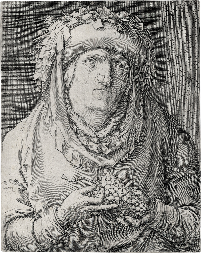 Lot 5575, Auction 127, Leyden, Lucas van, Der Mann mit den Weintrauben