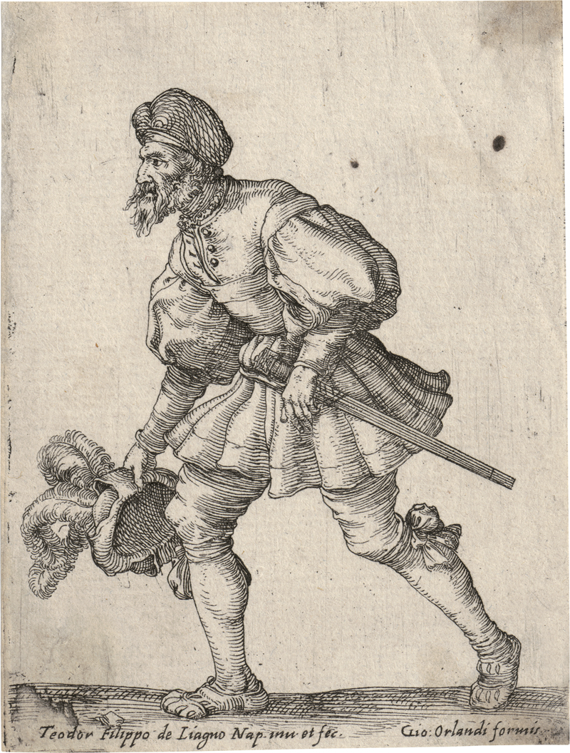 Lot 5576, Auction  127, Liagno, Teodoro Filippo di, Ein nach links schreitender Soldat, seinen Federhut haltend