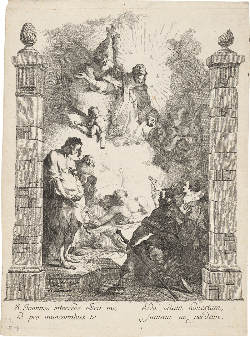 Lot 5644, Auction 127, Schmutzer, Jakob Matthias, Der hl. Johann von Nepomuk als Fürsprecher der Armen und Kranken