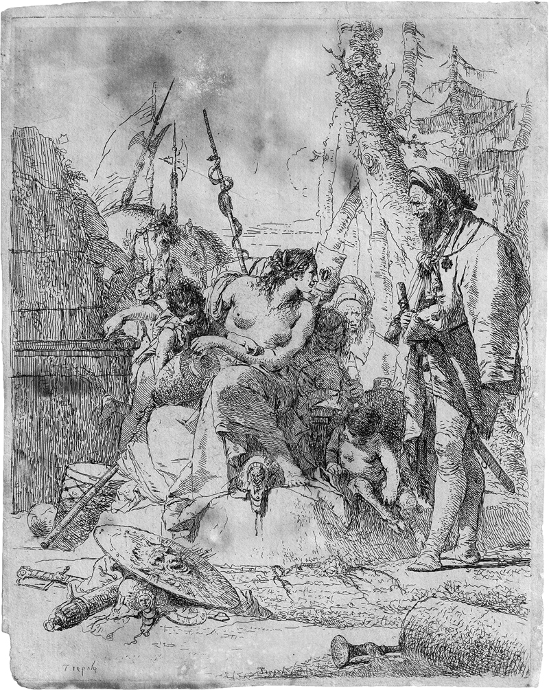 Lot 5655, Auction 127, Tiepolo, Giovanni Battista, Nymphe mit zwei Kindern umgeben von vier Männern