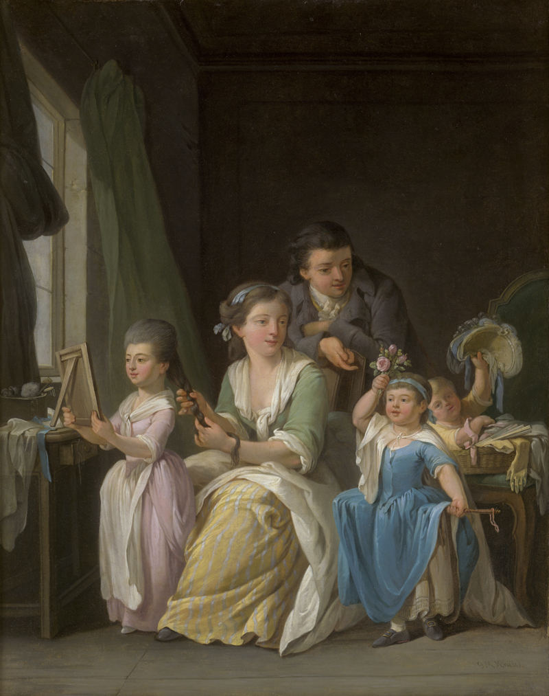 Lot 6027, Auction 127, Kraus, Georg Melchior, Interieur mit Familie und spielenden Kindern