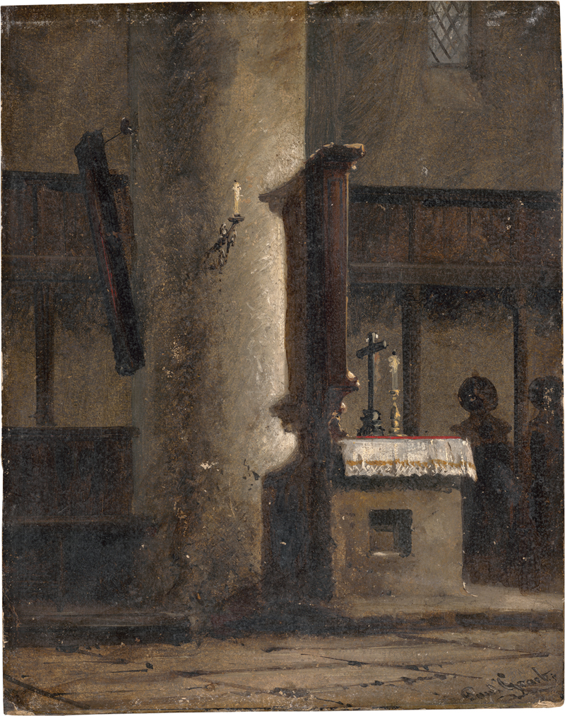 Lot 6060, Auction  127, Graeb, Paul, Kircheninterieur mit Seitenaltar