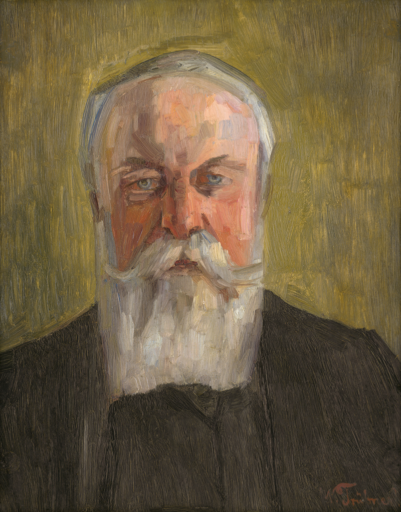 Lot 6144, Auction  127, Trübner, Wilhelm, Bildnis eines älteren Herrn en face