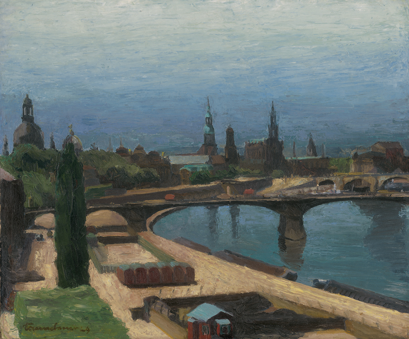 Lot 6146, Auction 127, Dresdener Schule, 1929. Blick auf Dresden mit der Elbe ("Elbelandschaft")