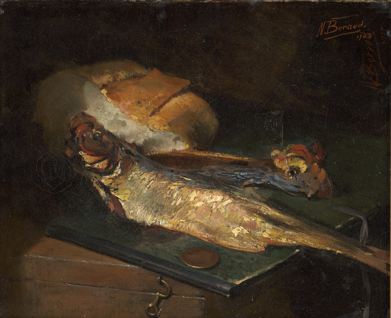 Lot 6171, Auction  127, Béraud, N., Stillleben mit Trockenfisch