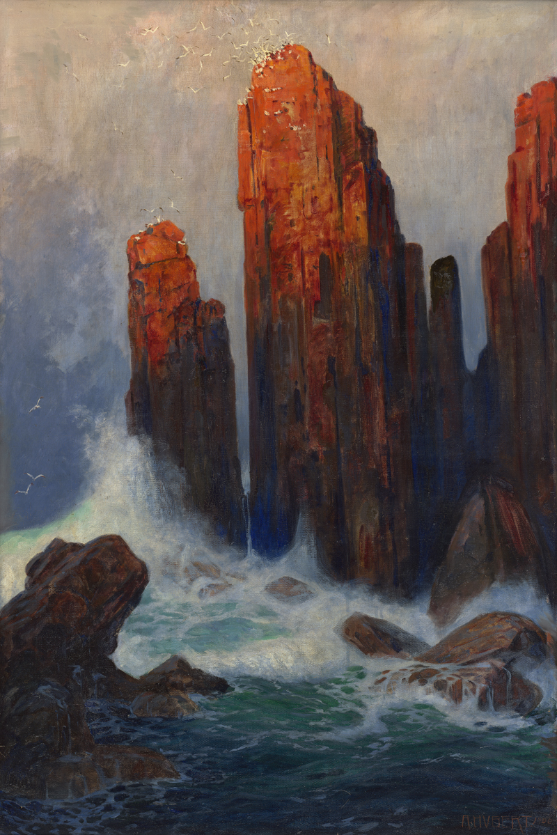 Lot 6178, Auction  127, Hubert, Alfred, Felsenküste im Abendlicht