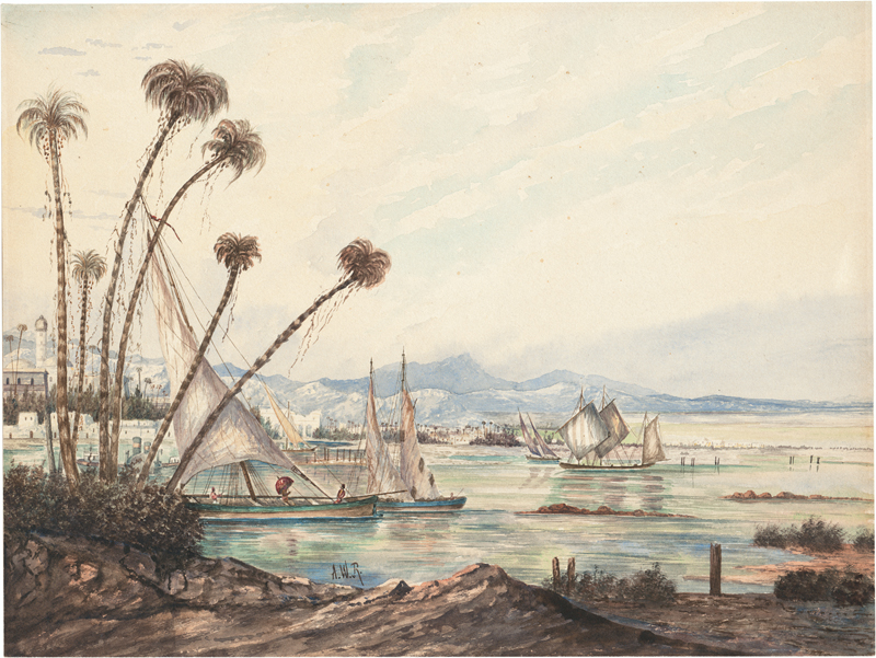 Lot 6349, Auction  127, Englisch, 19. Jh. . Felucken im Nildelta in Ägypten.
