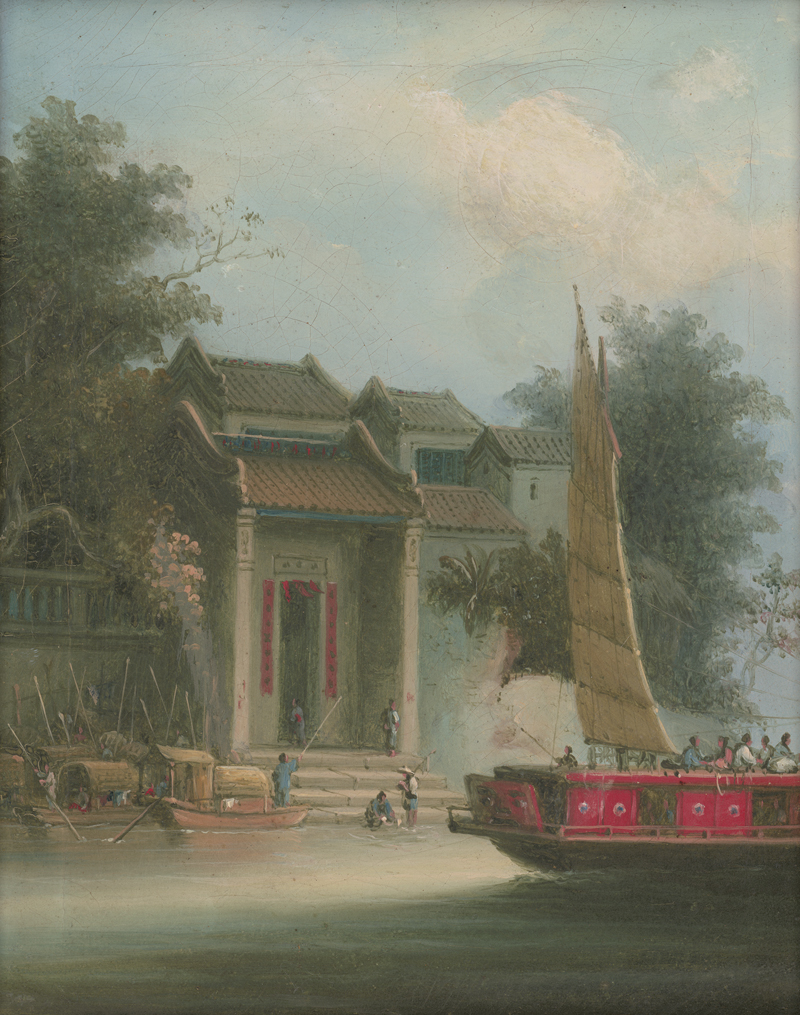 Lot 6392, Auction  127, Chinesisch, 19. Jh. Pendants mit Ansichten aus dem Perlflussdelta