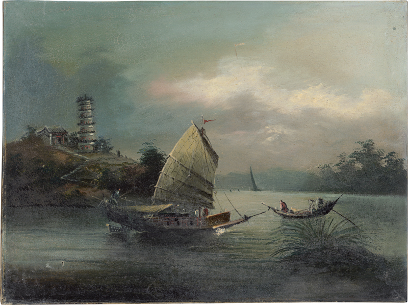 Lot 6414, Auction 127, Chinesisch, 19. Jh. Nächtliche Schifffahrtsszenen auf dem Perlfluss