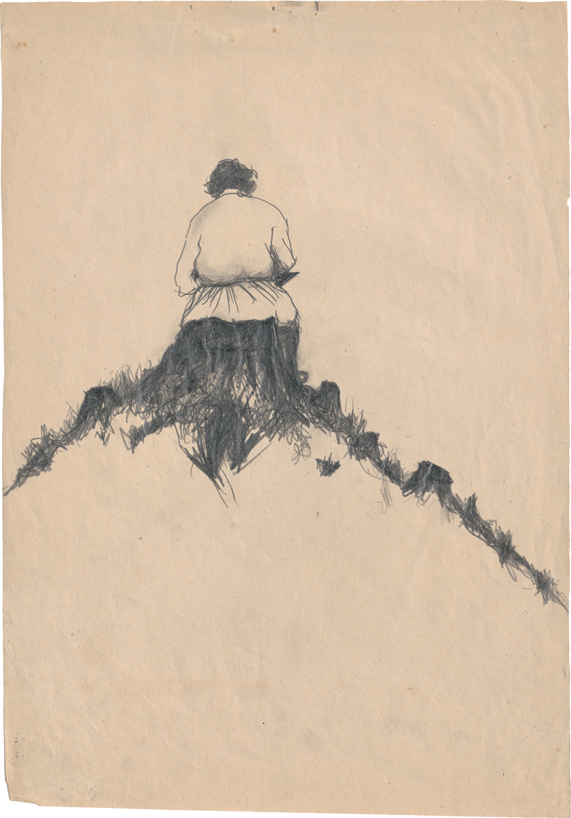 Lot 6932, Auction  127, Rainer, Arnulf, Rückenfigur auf Anhöhe