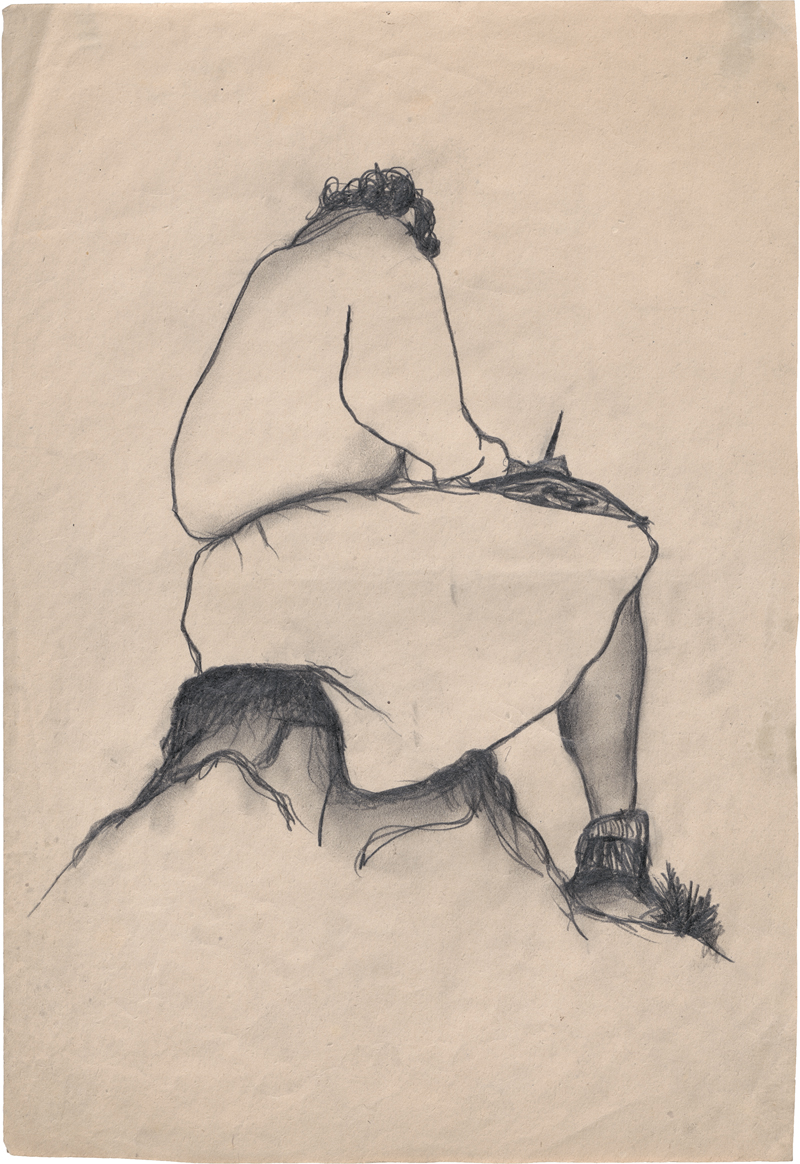 Lot 6933, Auction  127, Rainer, Arnulf, Rückenfigur auf Anhöhe, zeichnend