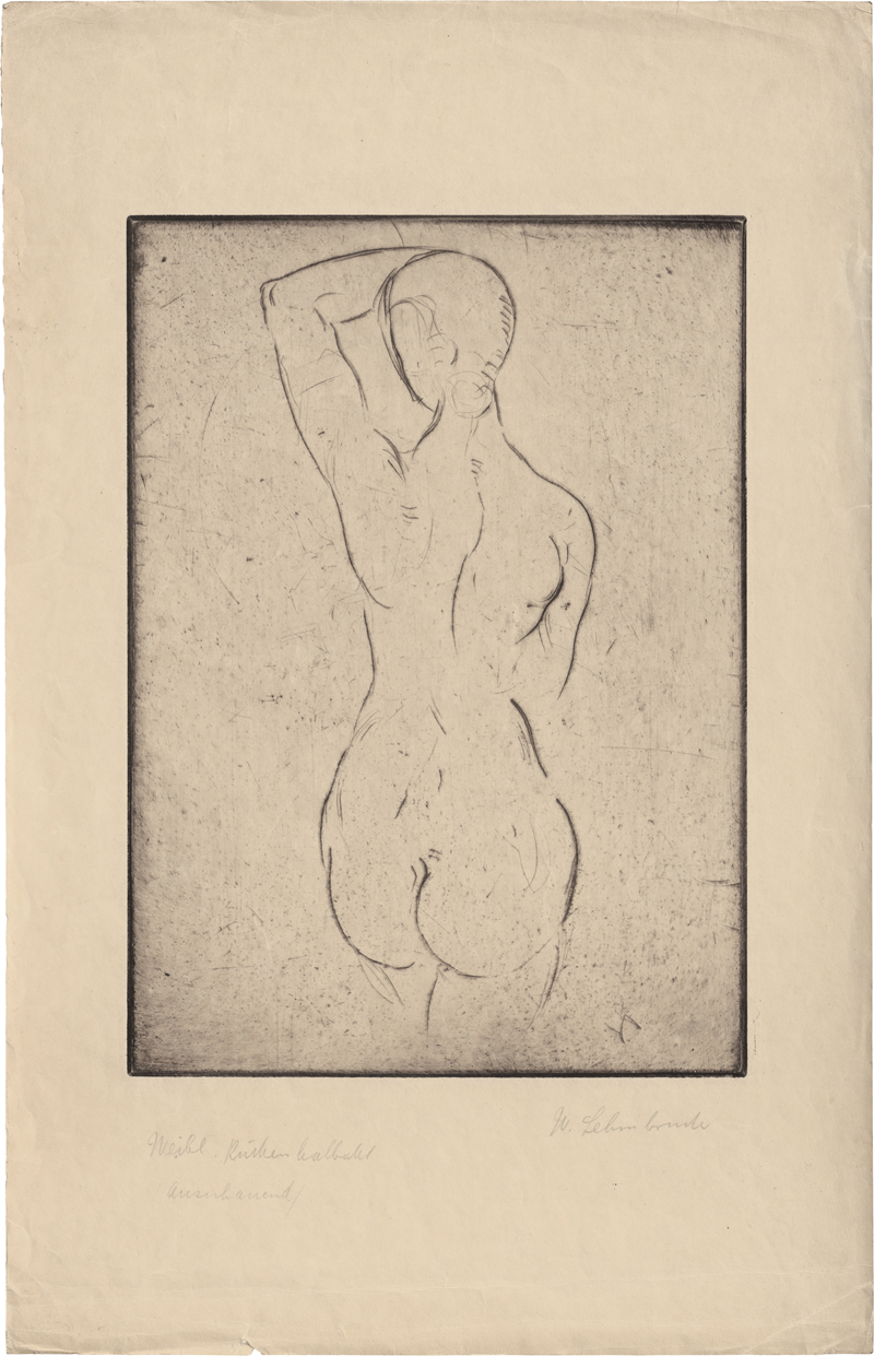 Lot 7025, Auction  127, Lehmbruck, Wilhelm, Weiblicher Rückenakt, ausschauend
