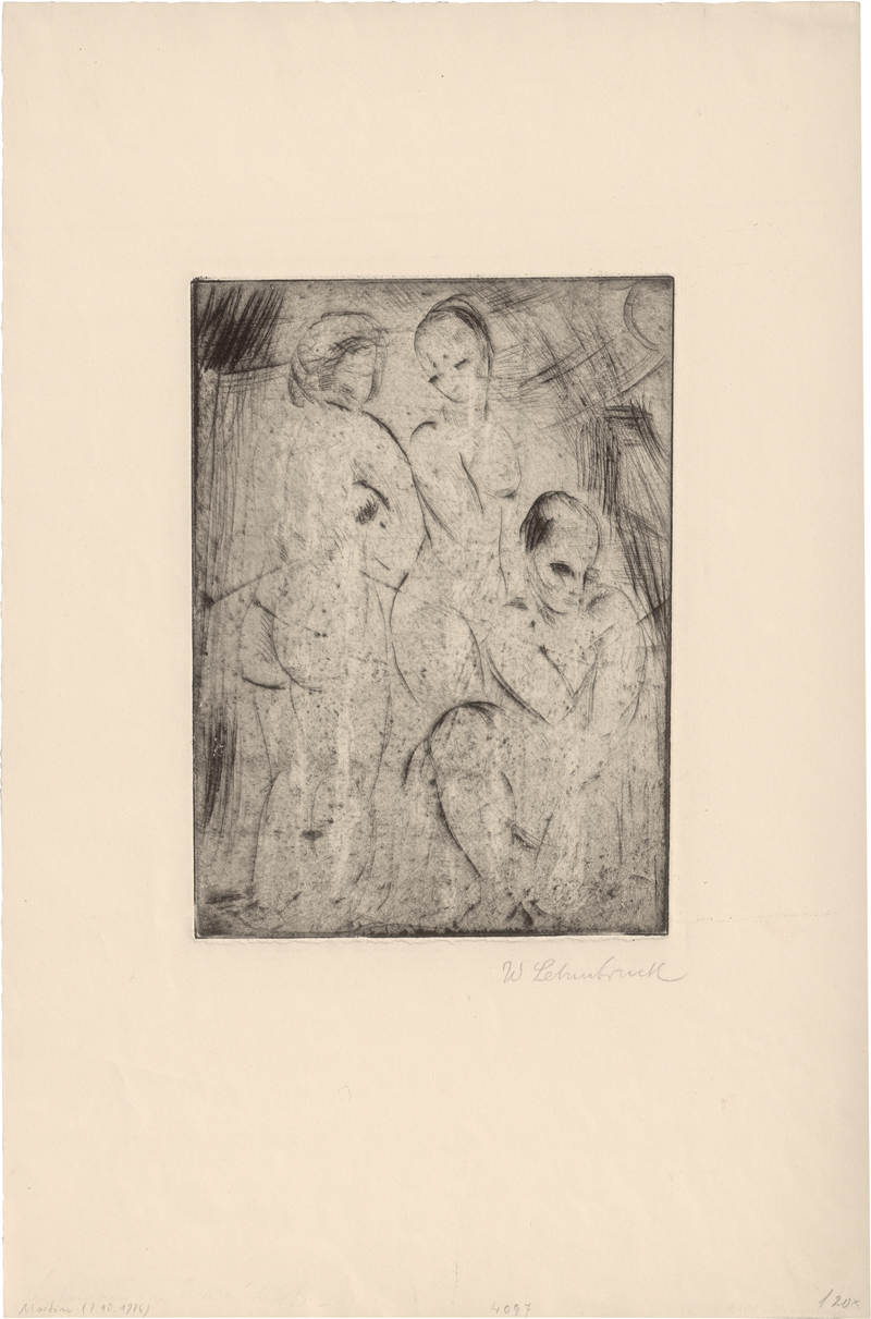 Lot 7026, Auction  127, Lehmbruck, Wilhelm, Drei Frauen, zwei stehend, eine kniend