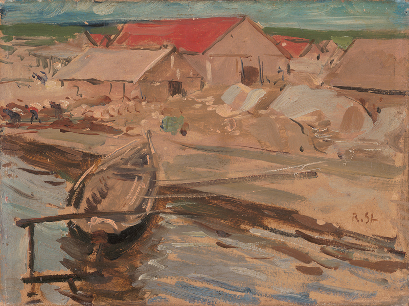 Lot 7045, Auction  127, Sterl, Robert Hermann, Ruderboot am Anleger