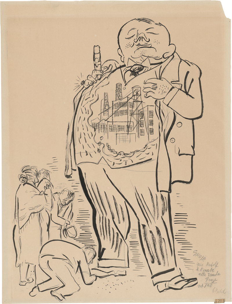 Lot 7073, Auction  127, Grosz, George, Der Kapitalist (Illustration zu Brechts 'Die drei Soldaten')