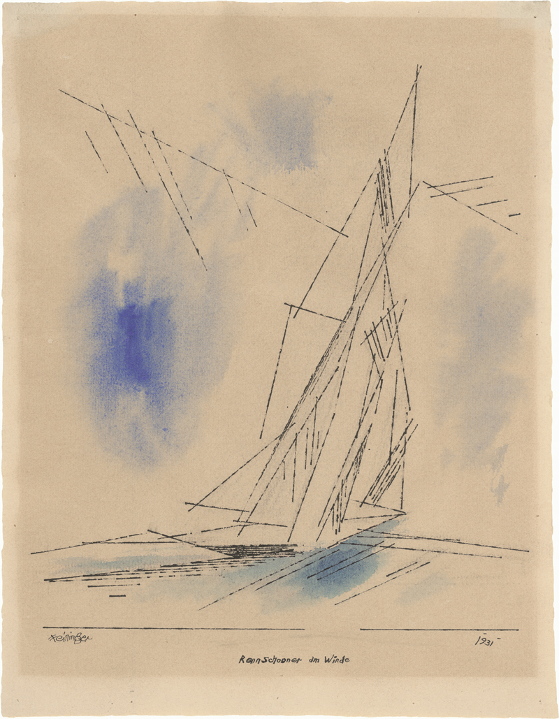 Lot 7101, Auction 127, Feininger, Lyonel, Rennschooner am Winde