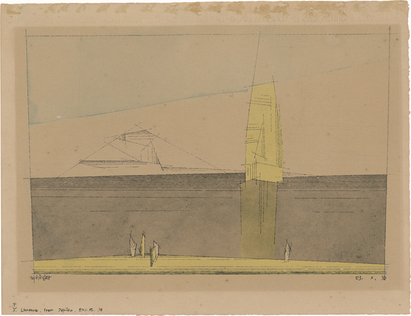 Lot 7102, Auction 127, Feininger, Lyonel, Ohne Titel (Meereslandschaft mit gelbem Segelboot und Insel)