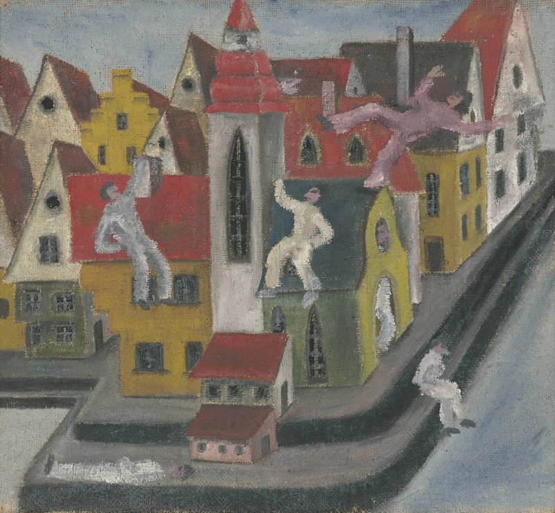Lot 7120, Auction  127, Halkett, René, Ohne Titel (Tanzende auf Dächern)