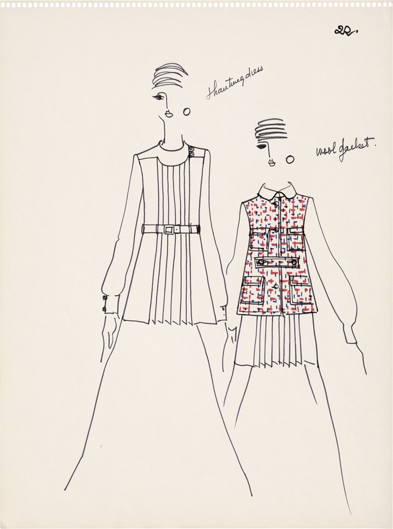 Lot 7211, Auction  127, Lagerfeld, Karl, Shantung dress, wool jacket