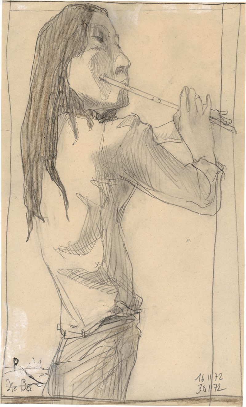 Lot 7228, Auction 127, Janssen, Horst, Flötenspielerin (Roswitha)