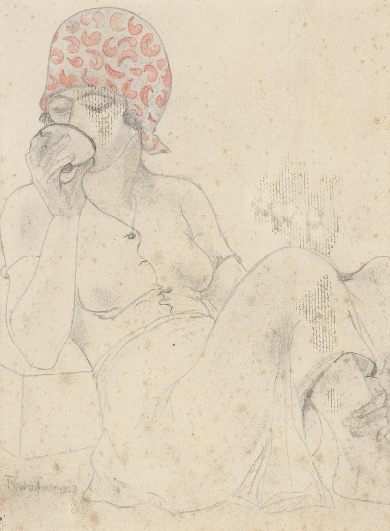 Lot 8105, Auction  127, Rassenfosse, Armand, Trinkende junge Frau
