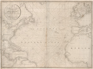 Lot 6, Auction  128, Heather, William, A new chart of the atlantic or western ocean