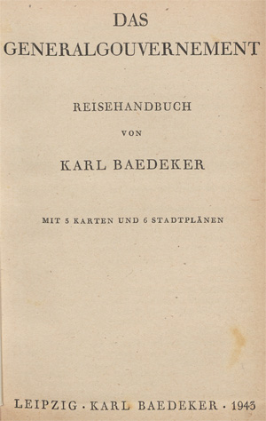 Lot 56, Auction  128, Baedeker, Karl, Das Generalgouvernement