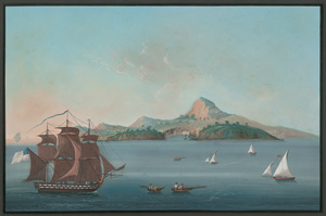 Lot 68, Auction  128, Capri, Ansicht von Norden mit der Marina Grande, dem Solaro und reicher Segelschiff-Staffage