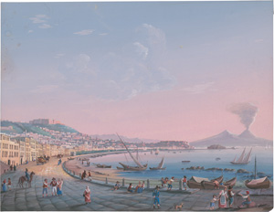Lot 89, Auction  128, Neapel, Ansicht von San Fernando in Napoli auf den Golf mit dem Vesuv und dem Monte Somma