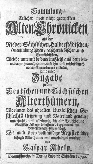 Lot 114, Auction  128, Abel, Caspar, Sammlung etlicher noch nicht gedruckten alten Chronicken