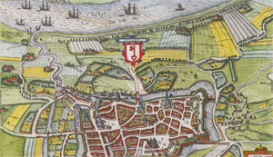 Lot 119, Auction  128, Braun, Georg und Franz Hogenberg, Staden. Kolorierter Kupferstich