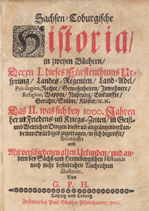 Lot 135, Auction  128, Hönn, G. P., Sachsen-Coburgische Historia