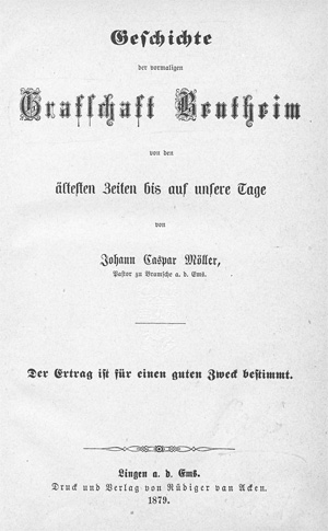 Lot 157, Auction  128, Möller, Johann Caspar, Geschichte der vormaligen Grafschaft Bentheim