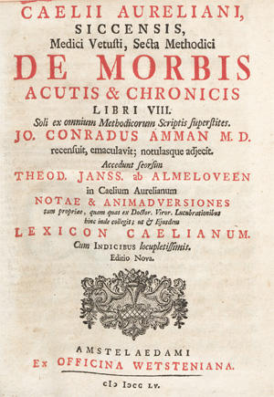 Lot 202, Auction  128, Aurelianus, Caelius, De Morbis acutis