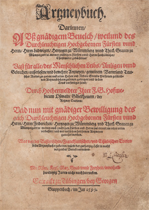 Lot 213, Auction  128, Gabelkover, Oswald, Artzneybuch