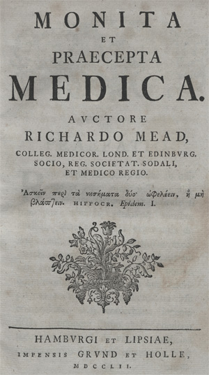 Lot 227, Auction  128, Mead, Richard, Monita et praecepta medica