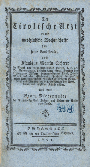 Lot 233, Auction  128, Scherer, Klaudius Martin, Der tirolische Arzt