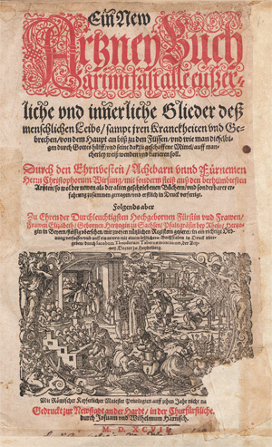 Lot 248, Auction  128, Wirsung, Christoph, Ein New Artzney Buch